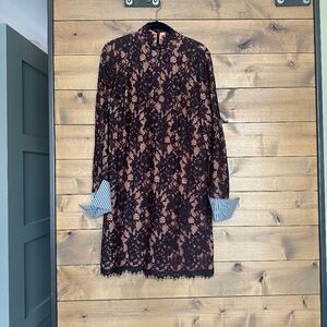 NWT - Scotch & Soda Aubergine Lace Shift Dress (Size Small)
